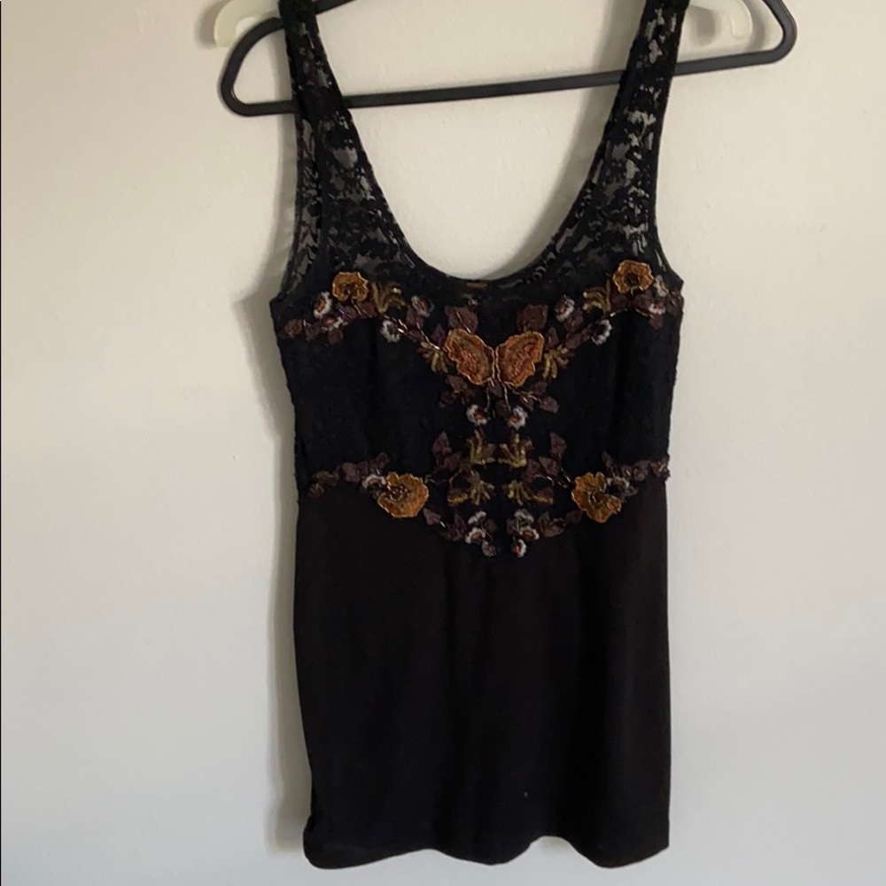 Black dress with lace and beading